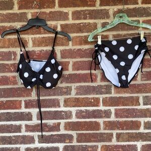 Women’s Black And White Polka Dot Bikini Size Medium